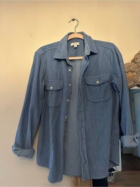 Reiss Blue Corduroy Button-Up Shirt